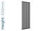 DQ-VUL-656-VSG-TH - DQ Vulcano Vertical Single Radiator H656mm X W1000mm Dark Grey DQ-VUL-656-VSG-TH - DQ Vulcano Vertical Single Radiator H656mm X W1000mm Dark Grey